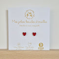 Boucles d'oreilles enfant pailletées cœurs rouge – les petites hirondelles