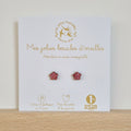Boucles d'oreilles enfant pailletées fleurs rose – les petites hirondelles
