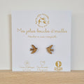 Boucles d'oreilles enfant pailletées hirondelles doré – les petites hirondelles