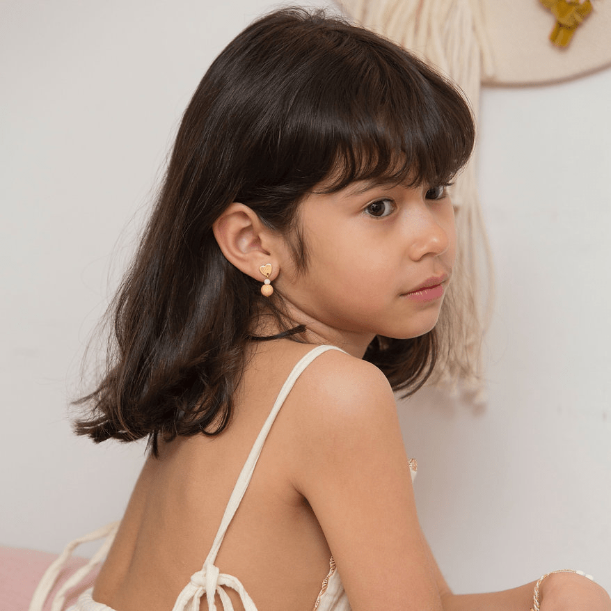 Boucles d'oreilles enfants cœur les merveilleuses - emma'bulle