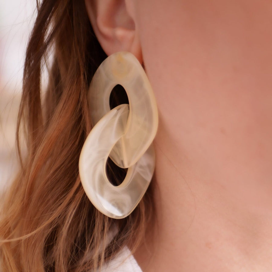 Boucles d'oreilles femme pendantes swan