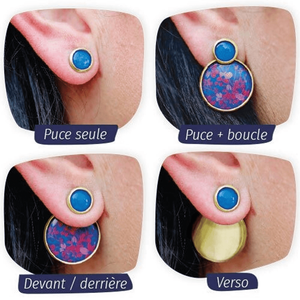 Boucles d'oreilles modulables "frida kahlo" - les jolies d'emilie