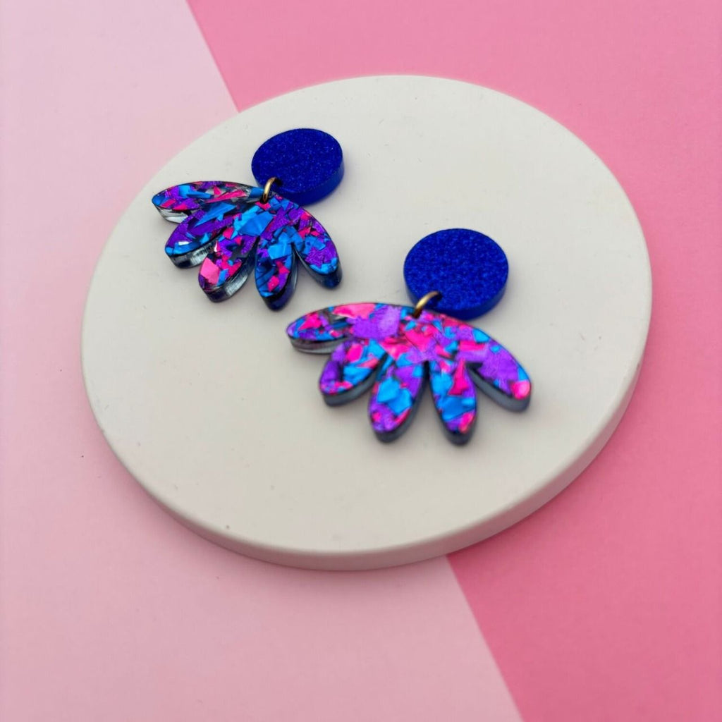 Boucles d'oreilles pendantes colorées "arlette" - studio annette