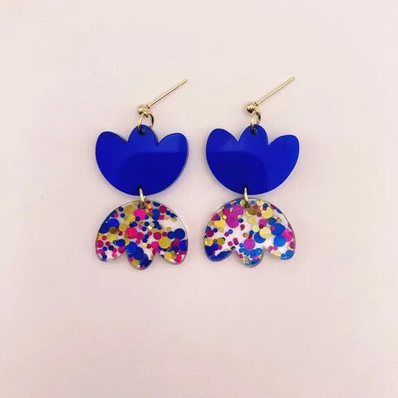Boucles d'oreilles pendantes "rosette" - studio annette