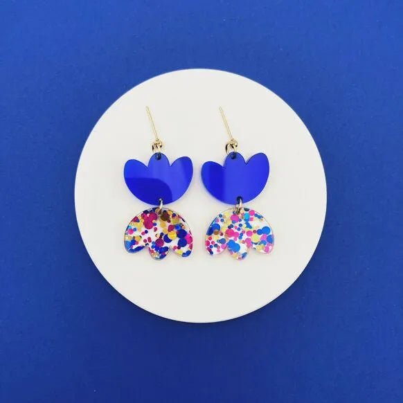 Boucles d'oreilles pendantes "rosette" - studio annette