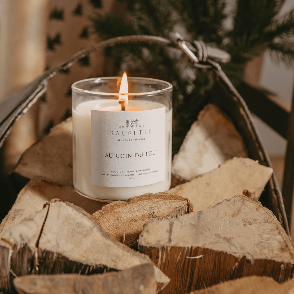 Bougie artisanale parfumée - Au coin du feu