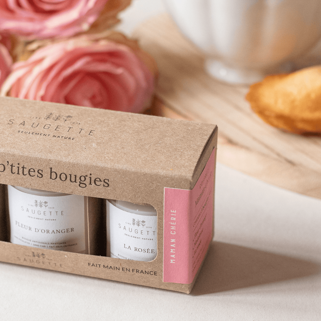 Bougie artisanale parfumée - Coffret maman chérie