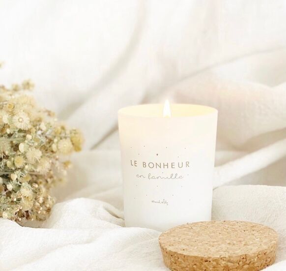 Bougie décorative naturelle "le bonheur en famille"