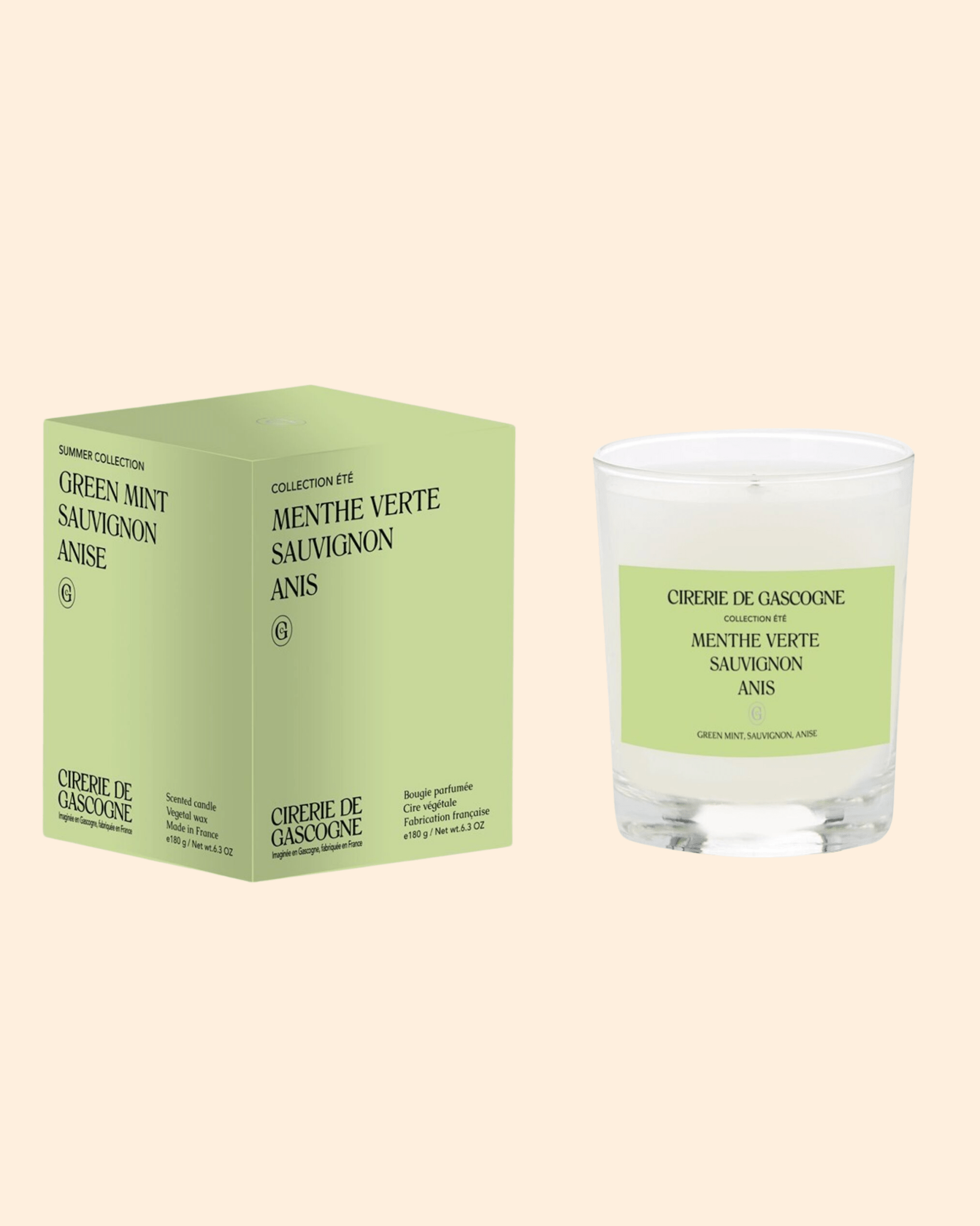 BOUGIE PARFUMÉE DE CRÉATEUR MENTHE/SAUVIGNON/ANIS - Cirerie de Gascogne - Lili Margaret