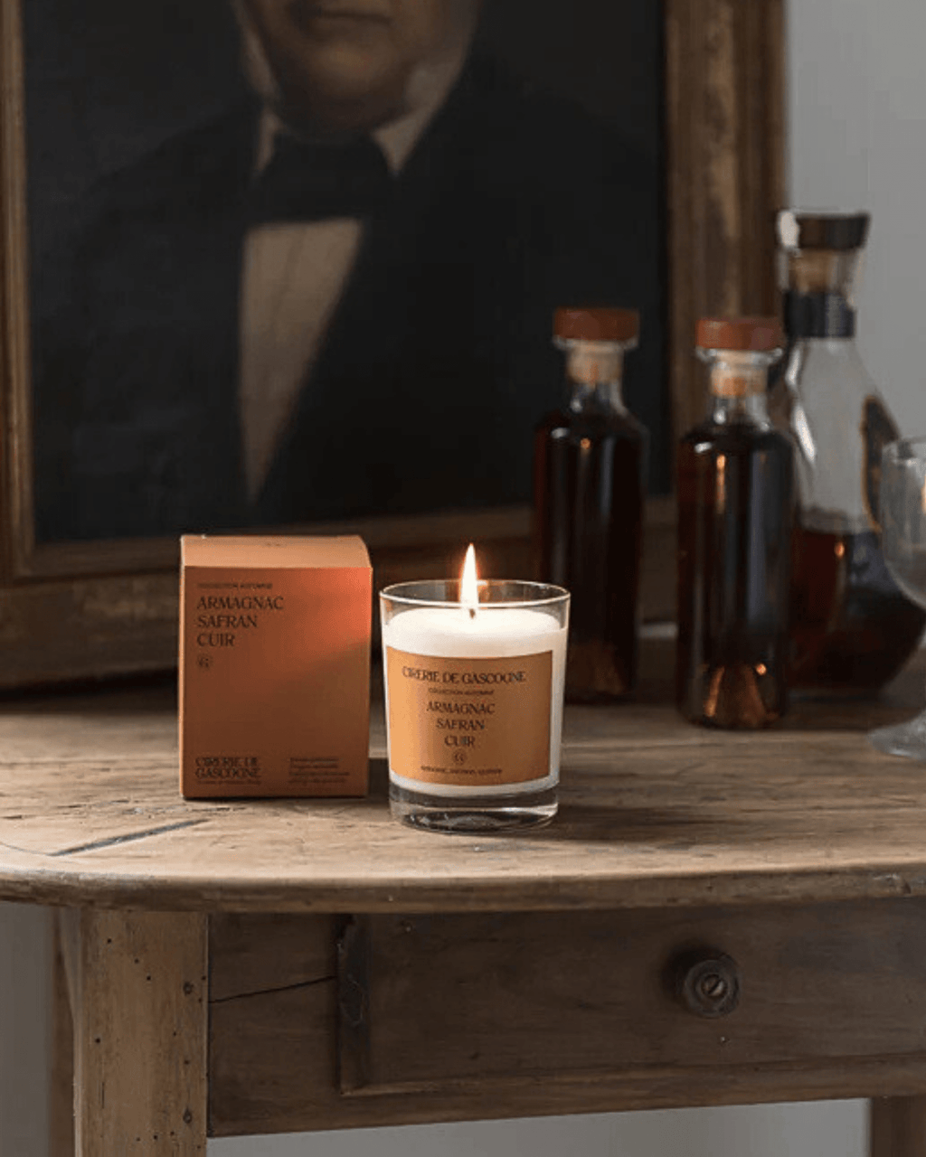 Bougie parfumée naturelle armagnac safran cuir - cirererie de gascogne