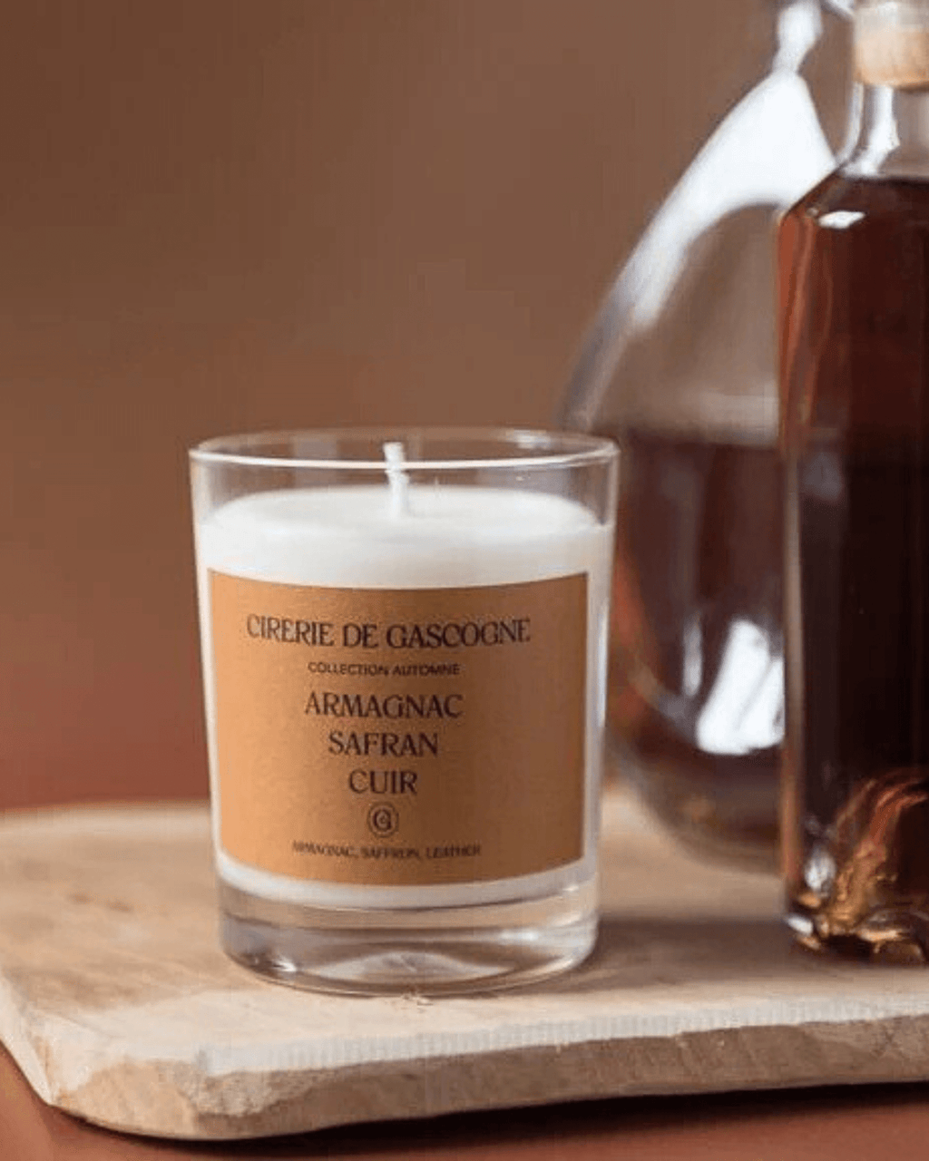 Bougie parfumée naturelle armagnac safran cuir - cirererie de gascogne