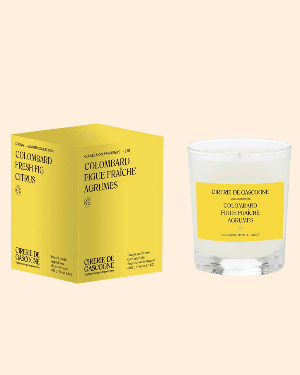 Bougie parfumée naturelle colombard figue agrumes - cirererie de gascogne