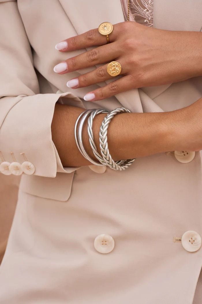 Bracelets bouddhistes lot de 4 argenté - ikita paris