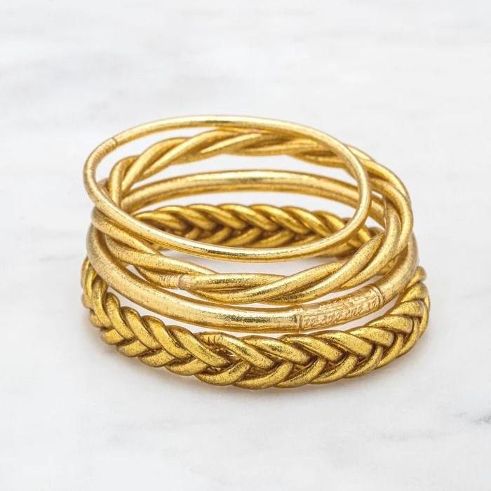 Bracelets bouddhistes lot de 4 doré - ikita paris