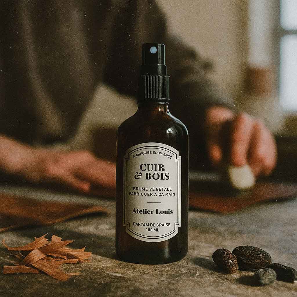 Brume végétale naturelle cuir et bois · atelier louis