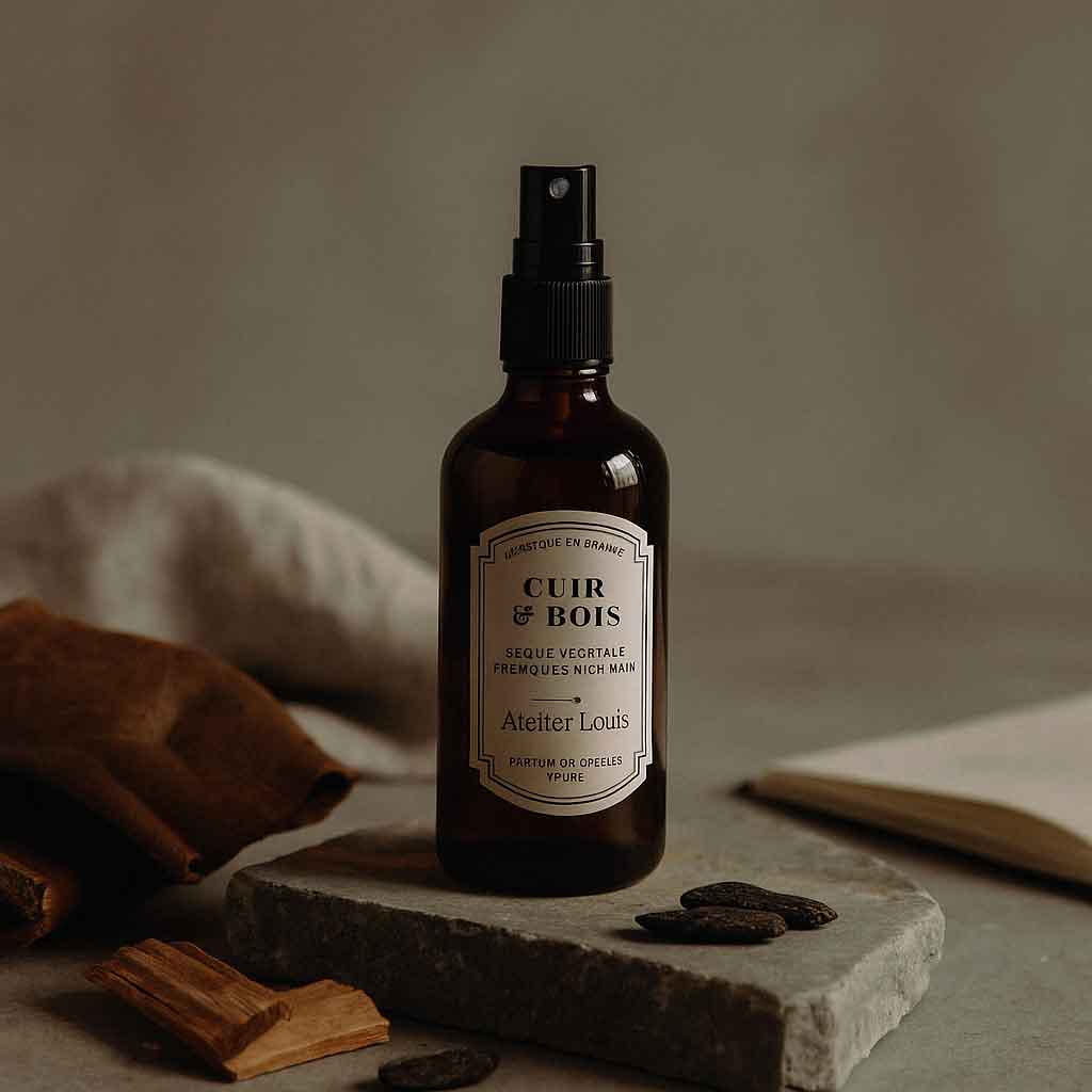Brume végétale naturelle cuir et bois · atelier louis