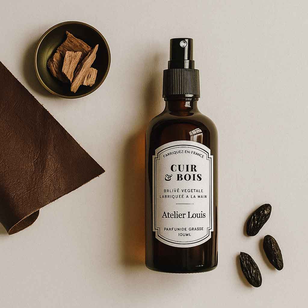 Brume végétale naturelle cuir et bois · atelier louis