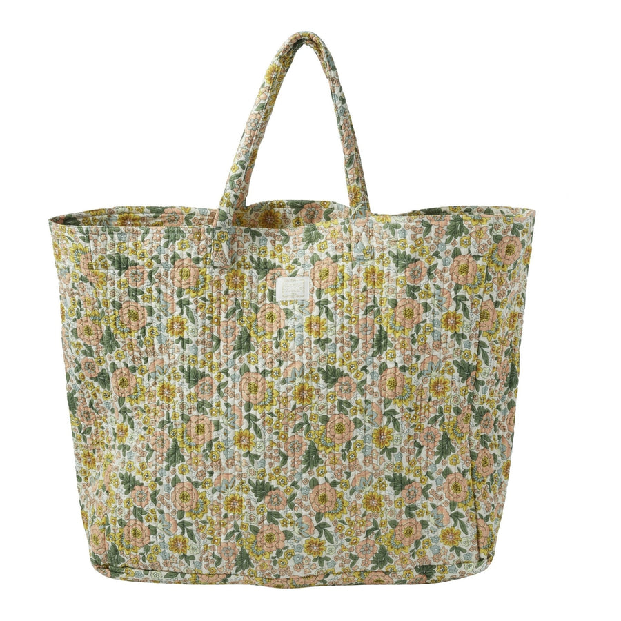 Sac cabas amaïa rose en coton matelassé