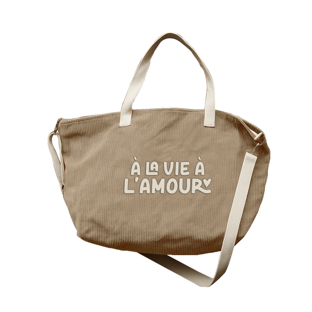 Cabas xl en velours a la vie à l'amor - zakuw