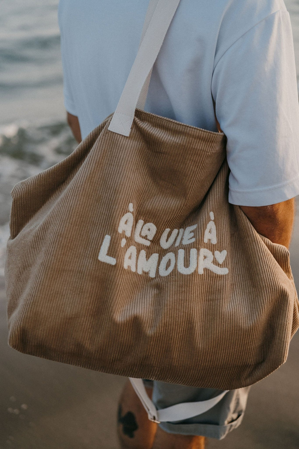 Cabas xl en velours a la vie à l'amor - zakuw