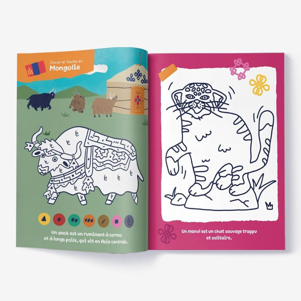 Cahier de coloriage enfant les animaux du monde - les mini mondes