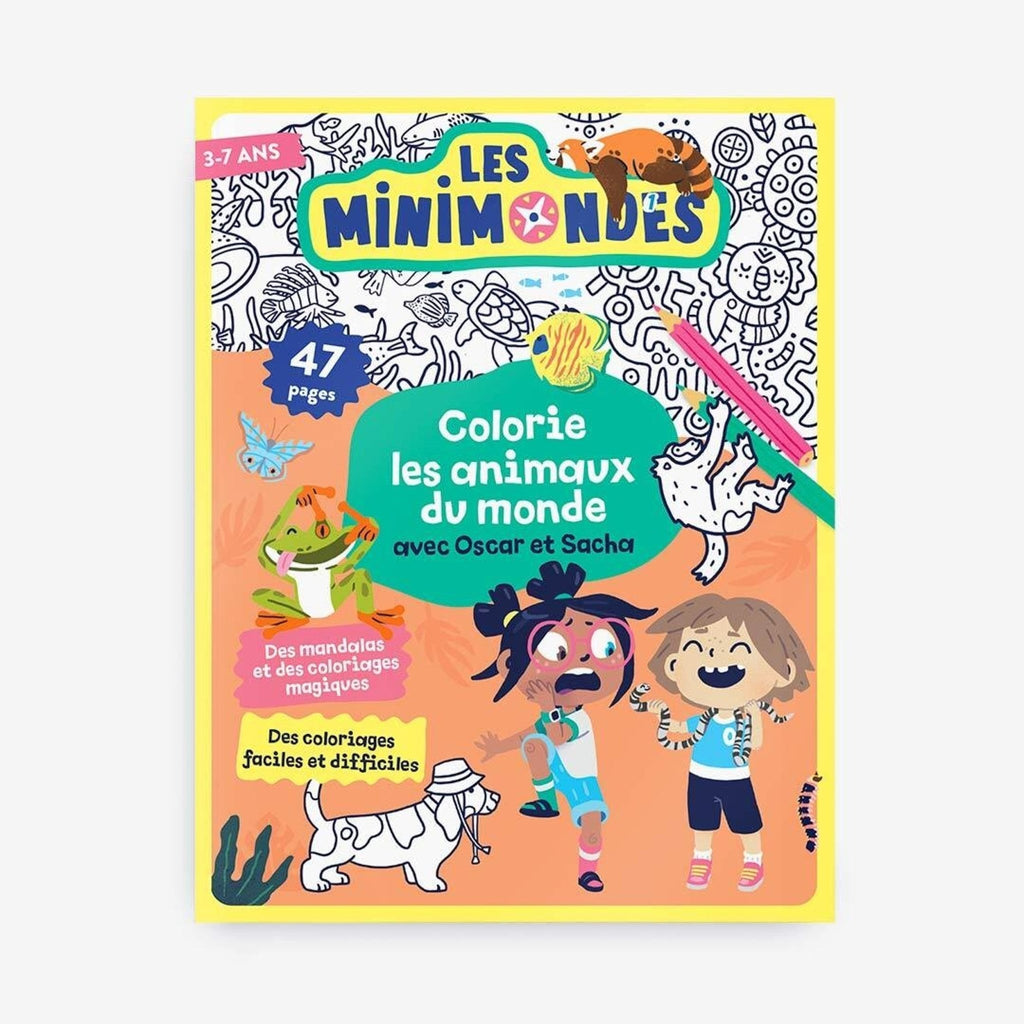 Cahier de coloriage enfant les animaux du monde - les mini mondes