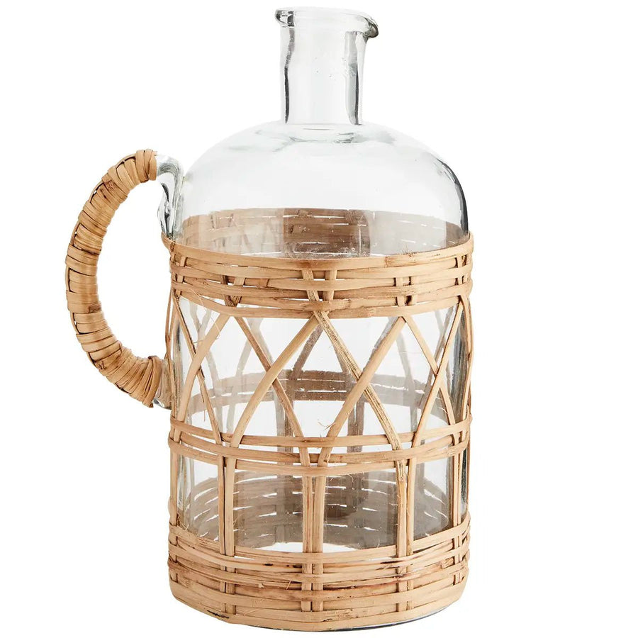 Carafe verre & bambou tressé