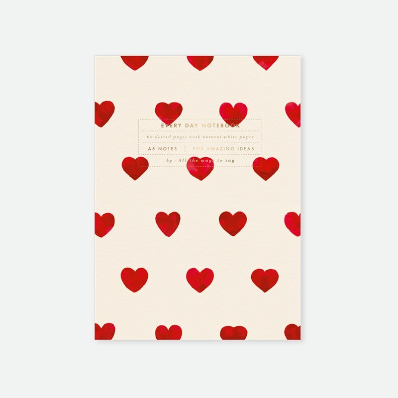 Carnet A5 Cœurs rouge