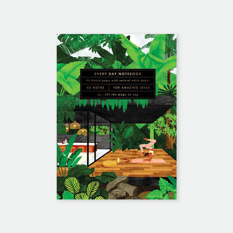 Carnet de notes A5 yoga et plantes tropicales