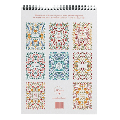Carnet de coloriage A4 Petits Bonheurs - Illustrations fleuries - Lili Margaret