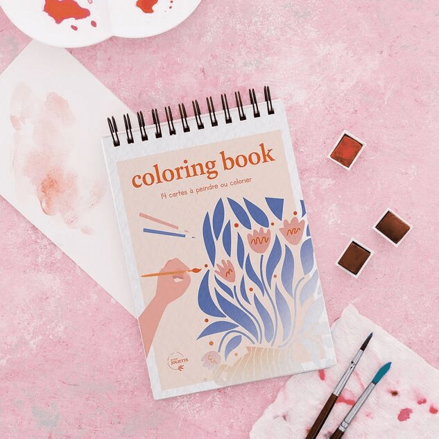 Carnet de coloriage A6 Fleurs colorées