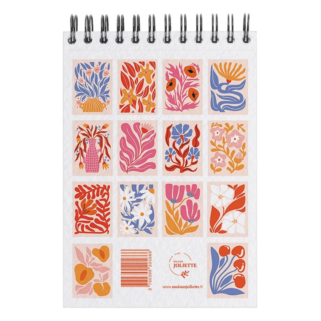 Carnet de coloriage A6 Fleurs colorées - Maison Joliette