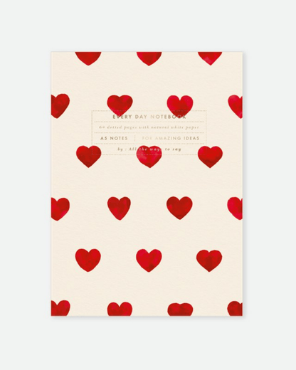 CARNET DE NOTES CŒURS ROUGES – PAPIER RECYCLÉ &amp; MOTIF GRAPHIQUE all the ways to say - Lili Margaret