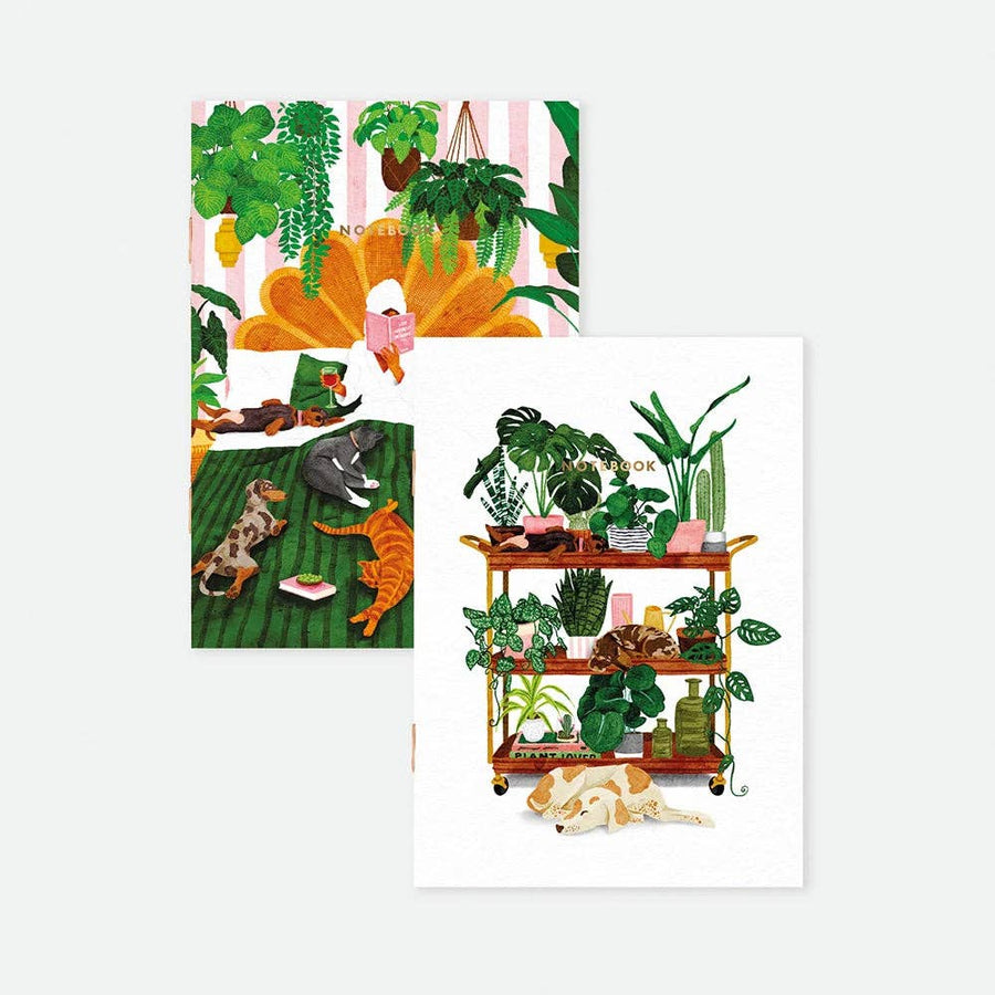 Duo de carnets A6 animaux de compagnie et plantes