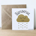Carte & enveloppe "bienvenue" - les petites hirondelles