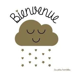 Carte & enveloppe "bienvenue" - les petites hirondelles
