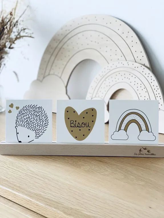 Carte & enveloppe "bisou" - les petites hirondelles