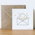 Carte & enveloppe "petits cœurs" - les petites hirondelles