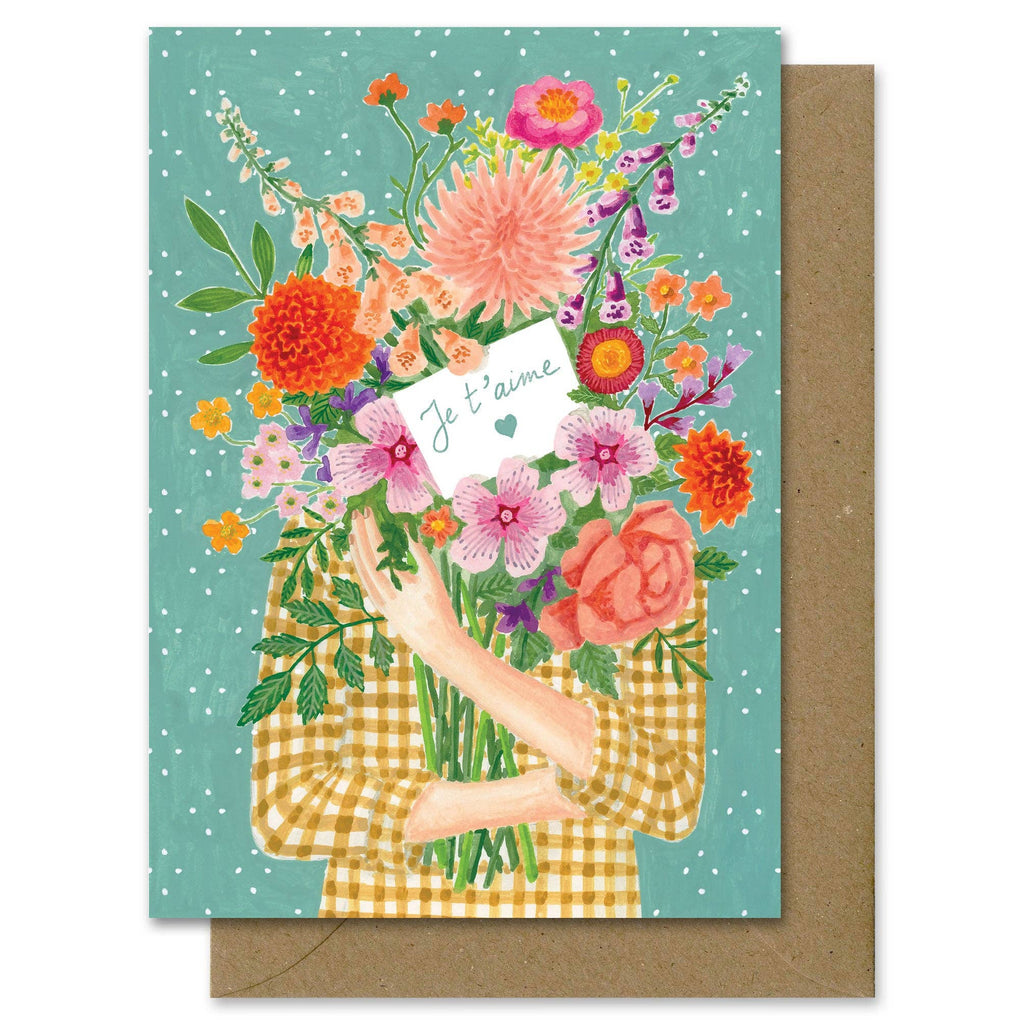 Carte Je t'aime avec des fleurs - Mélanie Voituriez