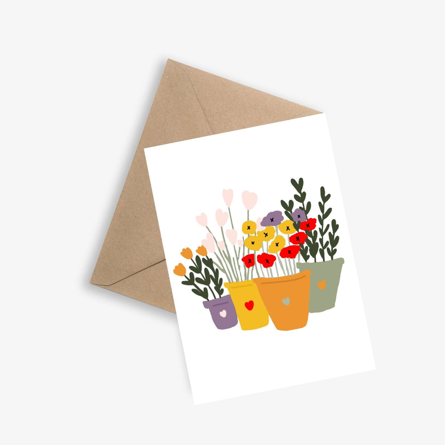 Carte les pots de fleurs