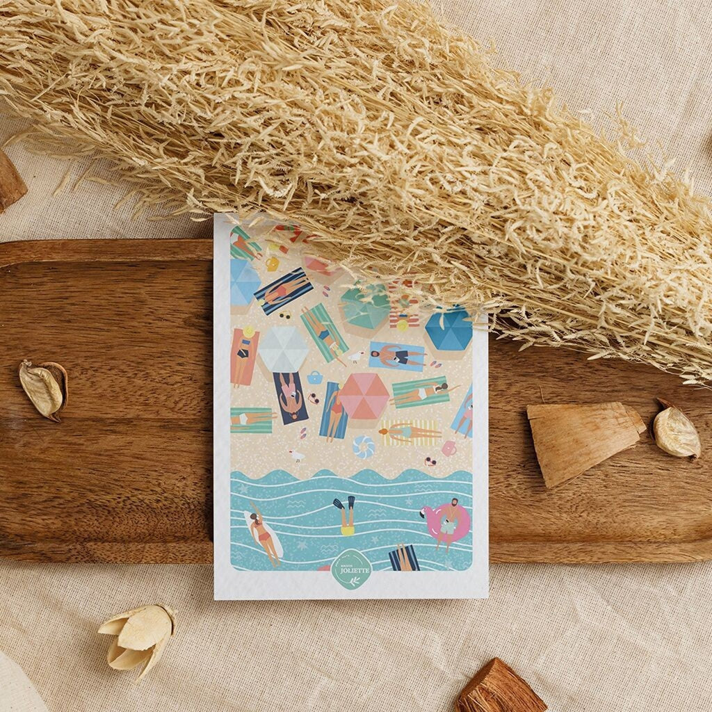 Carte postale vacance été à la plage – maison joliette