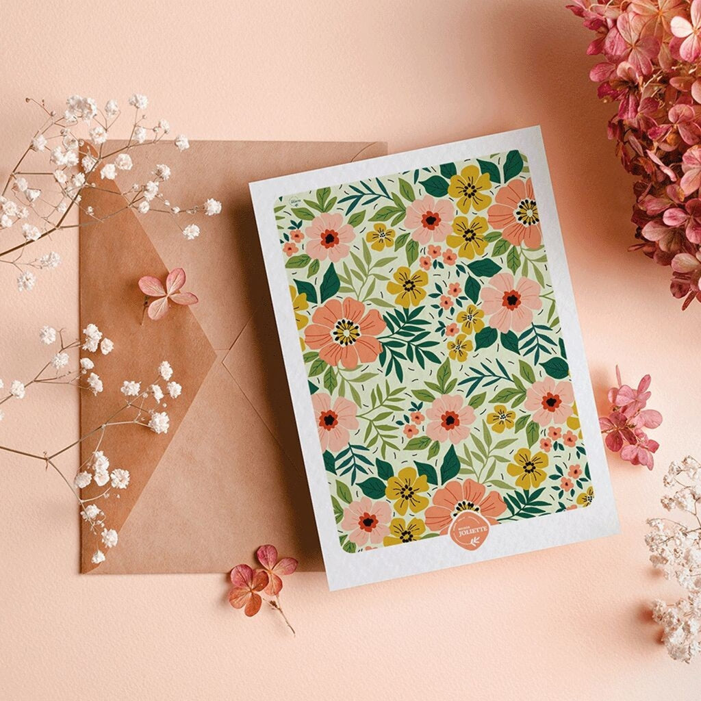 Carte postale florale– maison joliette