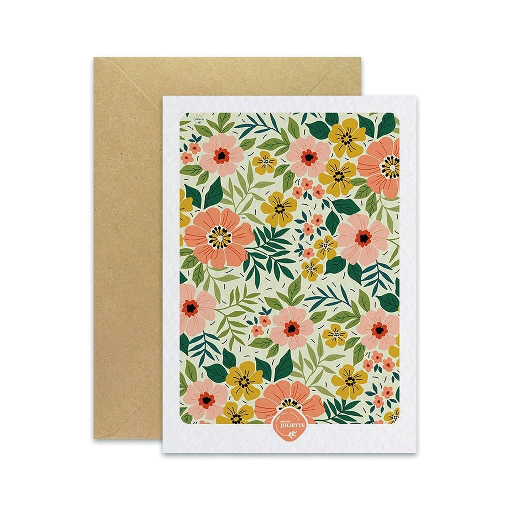 Carte postale florale– maison joliette