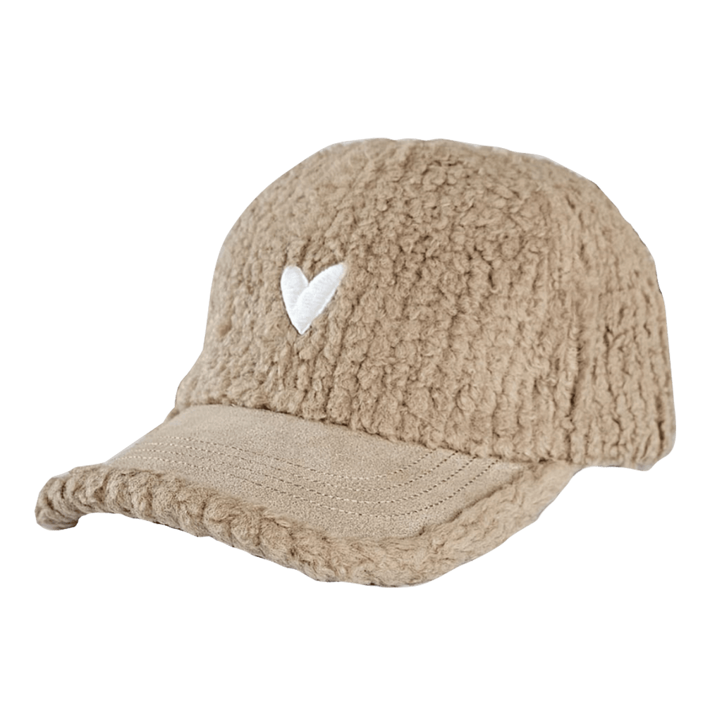 Casquette enfant Love beige - polaire effet bouclette Zakuw