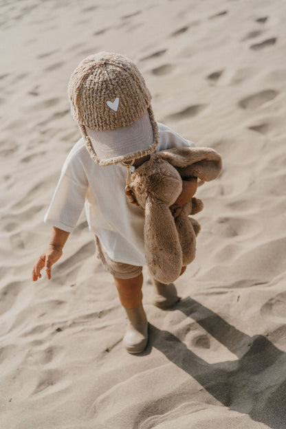 Casquette enfant Love beige - polaire effet bouclette Zakuw - Lili Margaret
