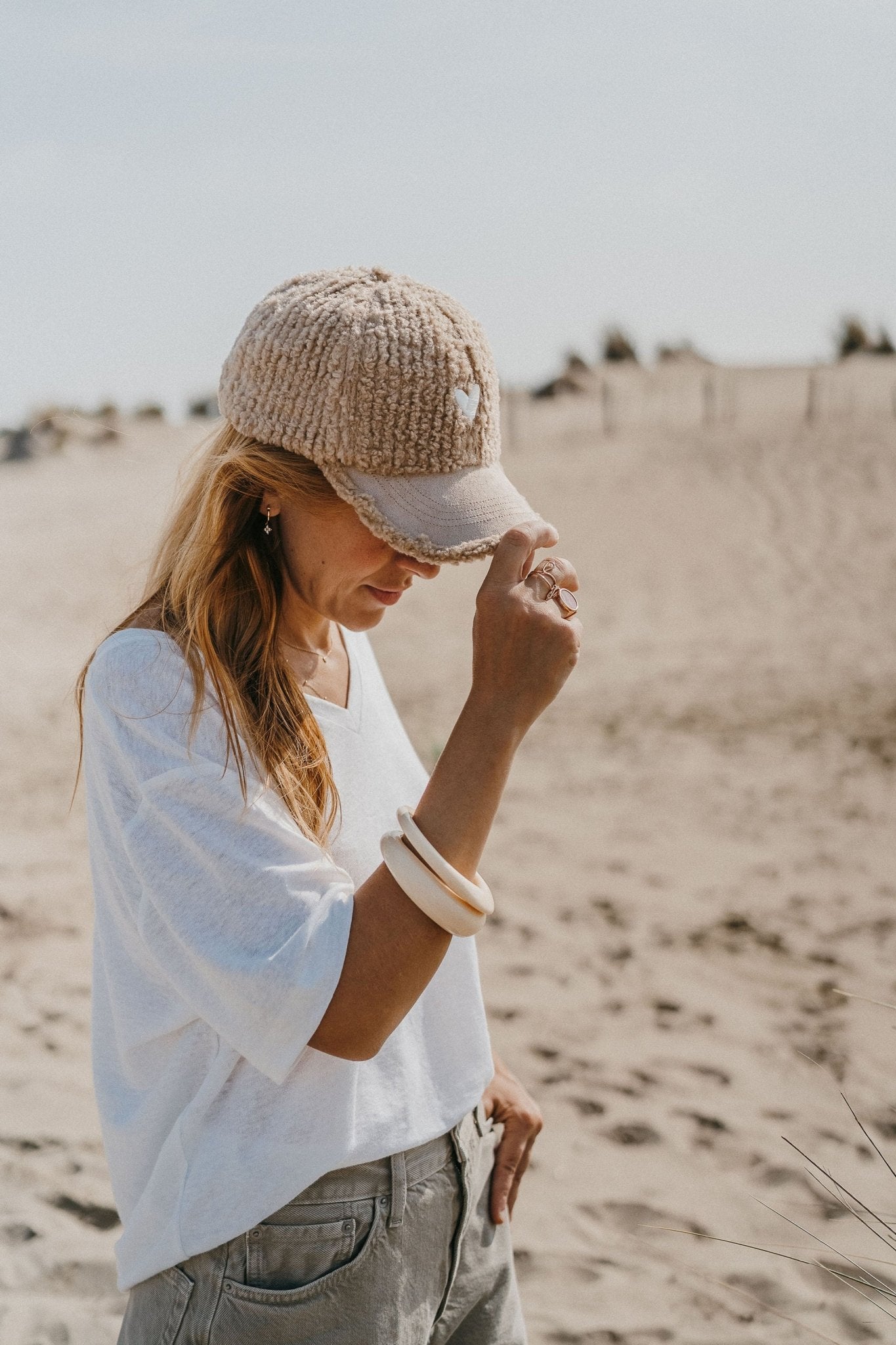Casquette en polaire couleur naturelle | Chapeau d'hiver pour femme Casquette en polaire couleur naturelle | Chapeau d'hiver pour femme