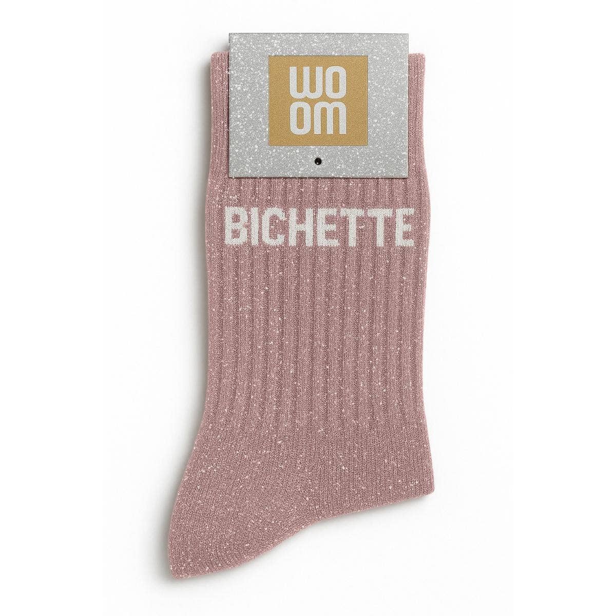 Chaussettes à paillettes "Bichette" - Rose gold