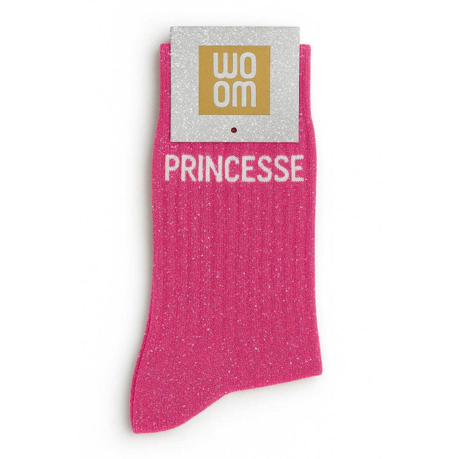 Chaussettes à paillettes "Princesse" - Rose Fuschia