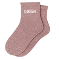 Chaussettes à paillettes "Queen" - Rose Gold