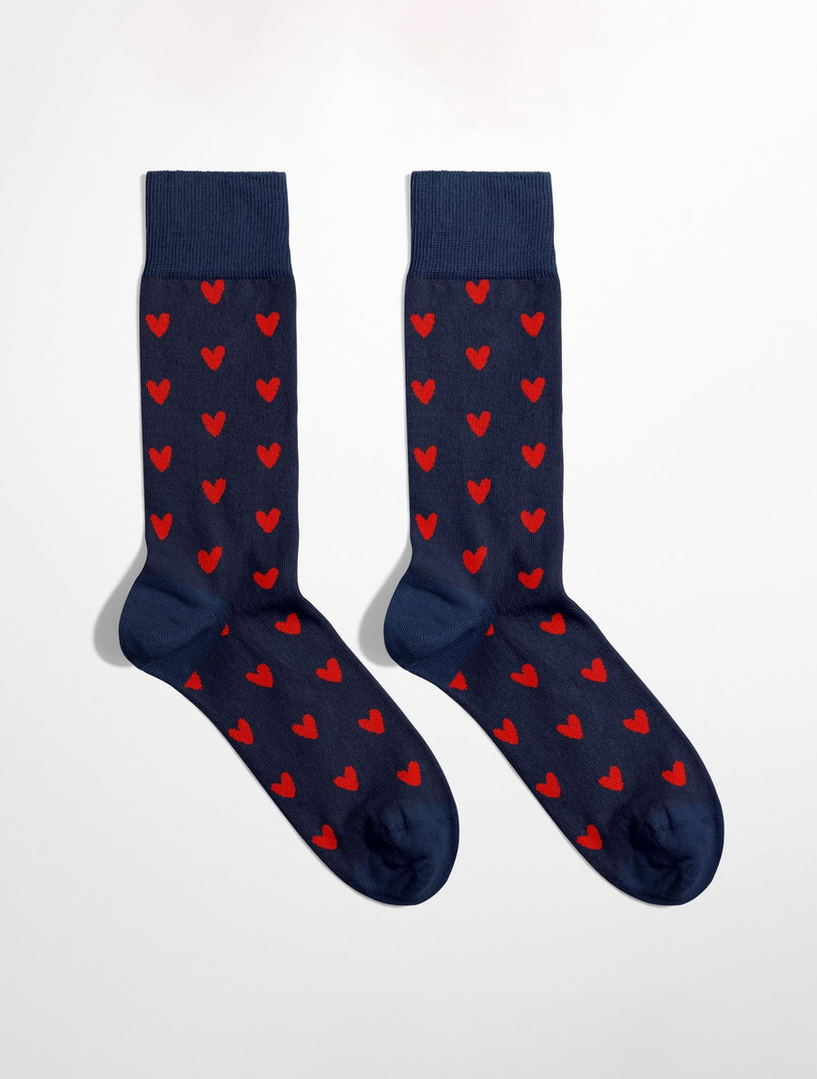 Chaussettes homme motif cœurs
